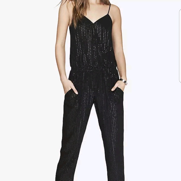 sequin playsuit black
